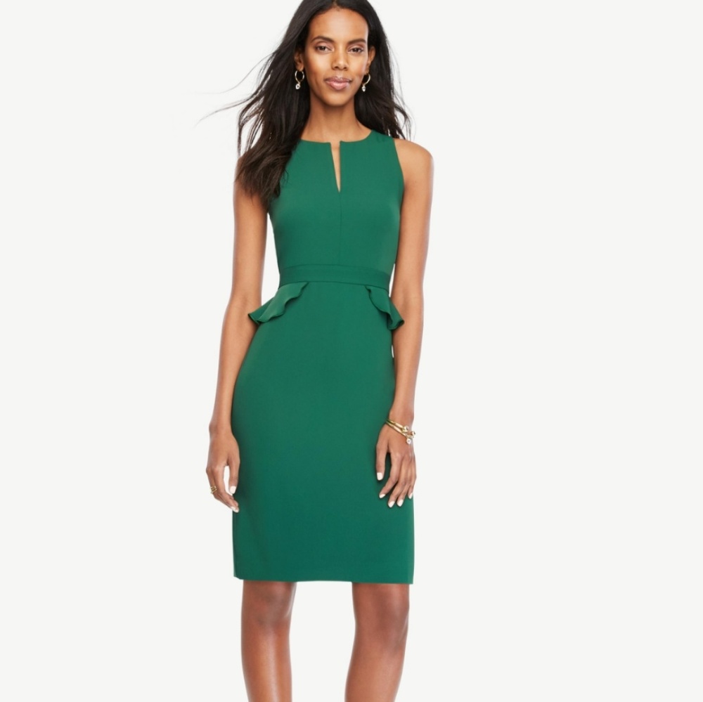 Like New Ann Taylor Peplum Keyhole Sheath Dress